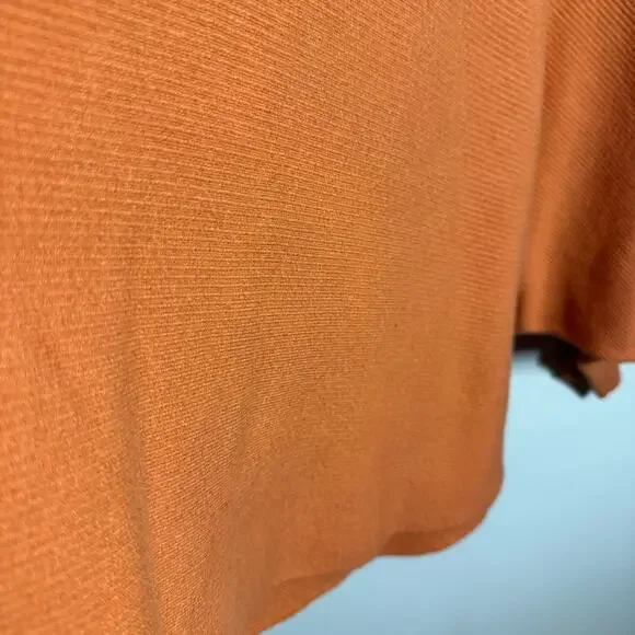 Kerisma Ryu Boho Vneck Top Sweater Women M/L Orange Spring Casual Minimal Cozy - Picture 7 of 8